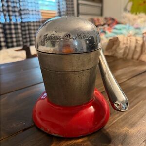 Vintage Juice-O- Mat Art Deco 1930’s Rival Tilt-Top Red and Silver Citrus Juicer